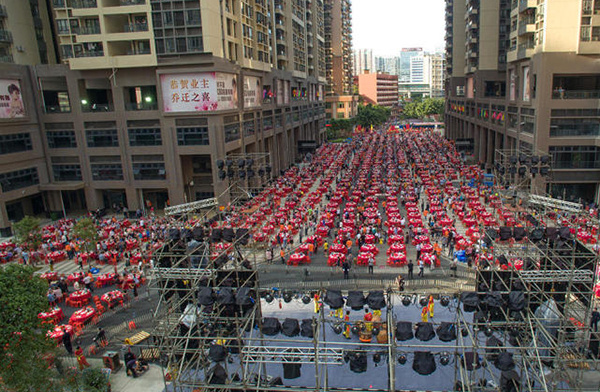 JSL舞臺音響助陣楊箕村大擺千桌酒席賀回遷