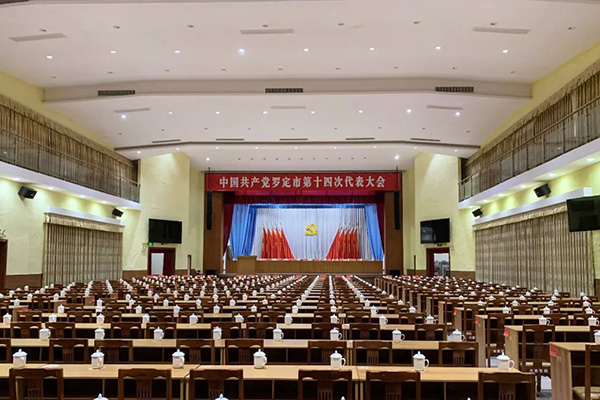 爵士龍K系列有源線陣音箱系統實力助陣羅定市第十七屆人大會議